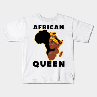 African Queen Melanin Afro Black History Kids T-Shirt